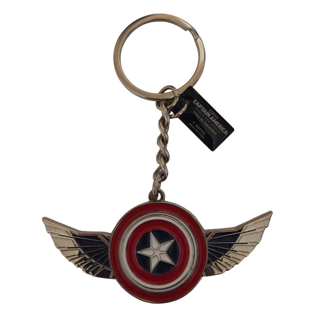 Captain America Winged Shield Keychain‎ Marvel Movie Promo Metal
